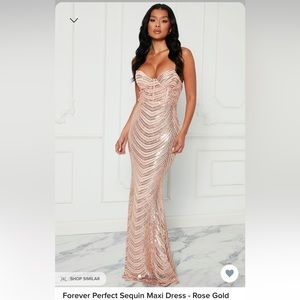 Fashion Nova Forever Perfect Sequin Dress in Rose Gold